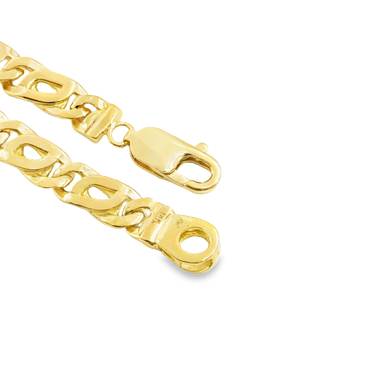 18K Solid Yellow Gold Mens Fancy Bracelet 6 mm